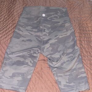 lululemon athletica Gray Camo High-Rise Bike Shorts